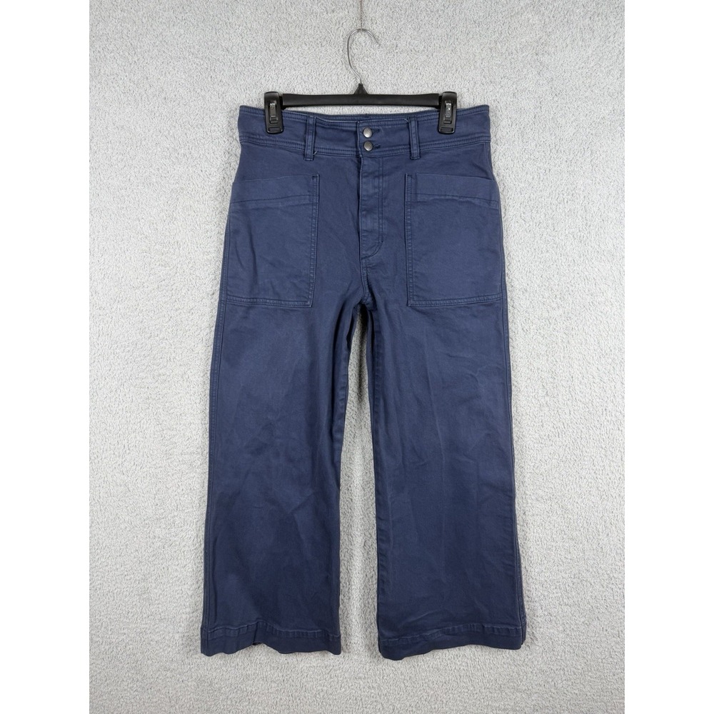 Joe's Jeans Wide Leg Pants Women's 30 Blue Regent Patch Pocket Cropped